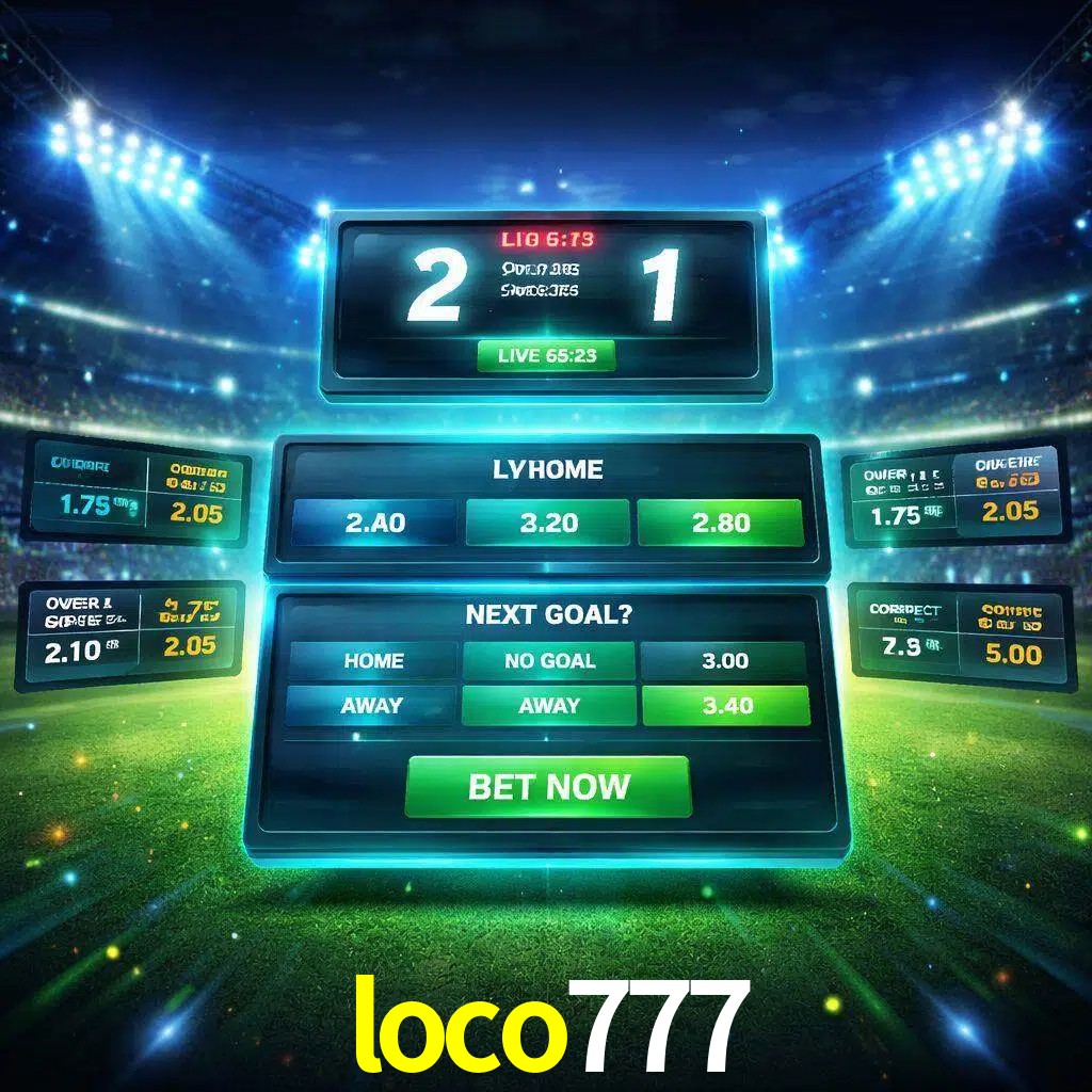 Vista de apuestas en vivo loco777 durante un partido en curso